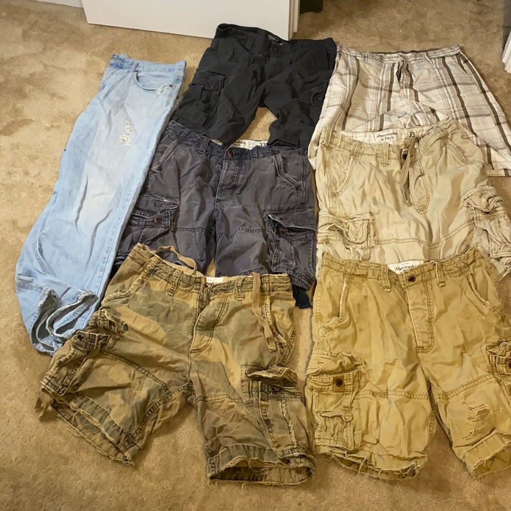 American eagle  jean 32/34 ,Abercrombie and Fitch vintage cargo shorts size 33